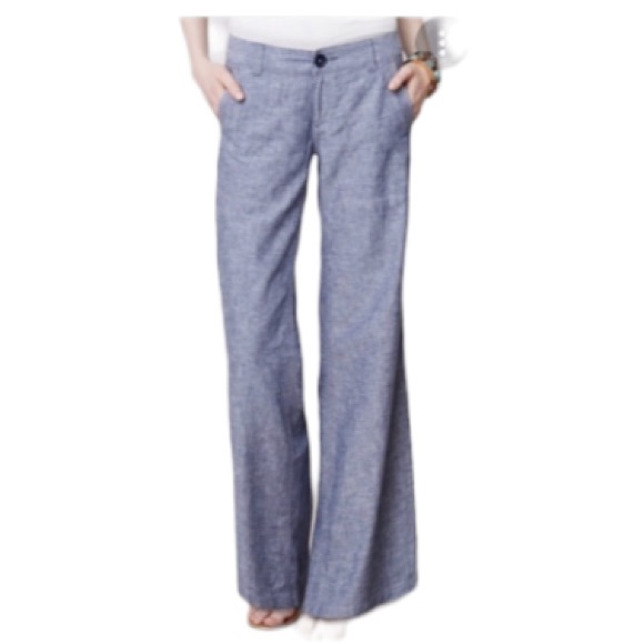 Anthropologie Linen Pilcro Heathered Wide Leg Pant Size 6 - Picture 1 of 16